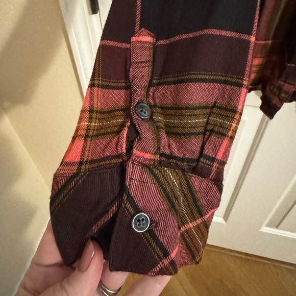 Sanctuary Women's Pink Plaid Boyfriend Button Up Size M - Picture 6 of 9